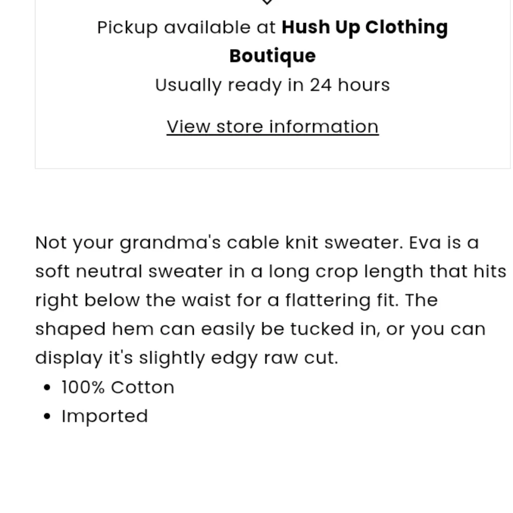 Pistola Eva Crew Neck Cable Knit Sweater